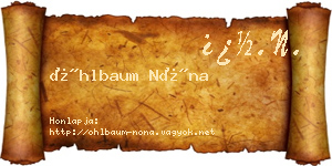 Öhlbaum Nóna névjegykártya
